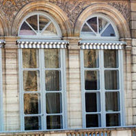 Blown glass panel COLONIAL SIMPLE transparentfor window