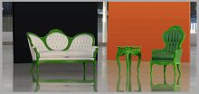 Victorian upholstered bench 606A-VD/BN woodenwith backrestwhite