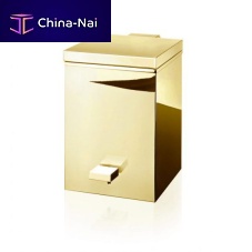 Bathroom trash can chrome-plated brasscontemporarycommercial