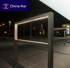 Floor-mounted bike rack QUADRATONE U60X40stainless steelwith integrated LED lightingcommercial