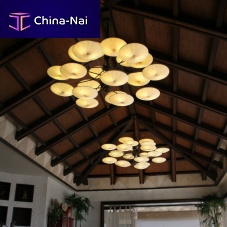 Contemporary chandelier SUNSA: 21stainless steelsilkcommercial