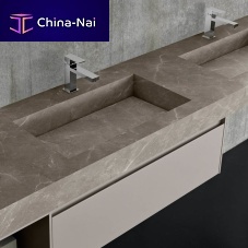 Countertop washbasin COMPOSIZIONE 21ceramicwith counterdouble
