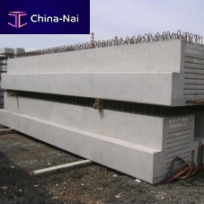 Precast concrete beam reinforced concreteT