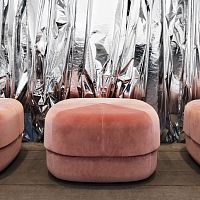 Contemporary pouf CIRCUSfabricsquarewhite