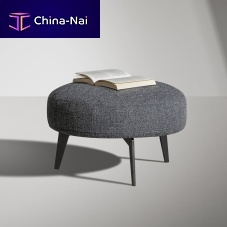 Contemporary pouf Lovy fabricpainted metalsquare