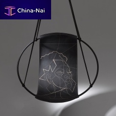 Contemporary hanging chair SLING FACE OF AFRICAoutdoorindoorleather