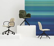 Contemporary chair LOOPindoorfabricaluminum base