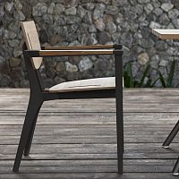 Contemporary chair DIUNAoutdoorteakaluminum base