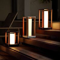 Contemporary lantern AURORAmetalteakLED