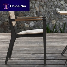 Contemporary chair DIUNAoutdoorteakaluminum base