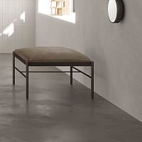 Contemporary pouf REST leathermetalrectangular