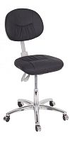Dental stool PREMIUMheight-adjustablewith backreston casters