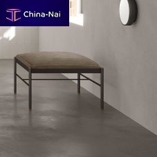 Contemporary pouf REST leathermetalrectangular