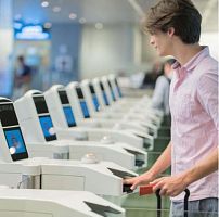 Airport border e-gate with passport readerwith fingerprint readerwith facial recognition