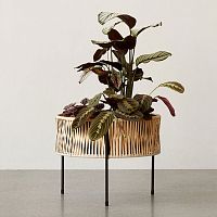Rattan planter UMANOFF powder-coated steelroundcustom