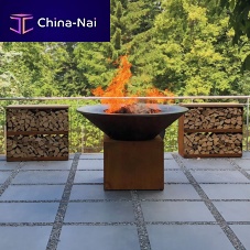 Wood-burning barbecue O-XLcommercialfree-standingCOR-TEN® steel