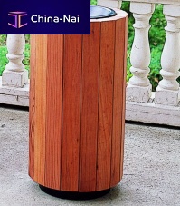 Pedestal ashtray 23plasticwoodenfor outdoor use