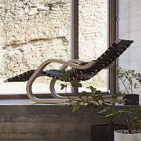 Contemporary chaise longue 43linenbentwoodbirch
