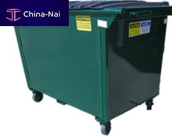 Recycling dumpster 2YD Rear Load Veolia Green