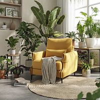 Contemporary armchair Daisypolyesterwooden4-legged