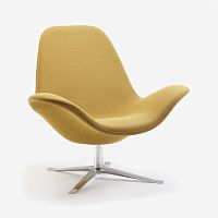 Contemporary armchair CONCORD LOWleatherfabricaluminum