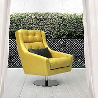 Contemporary armchair CROWNleatherfabricstainless steel