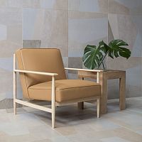 Contemporary armchair Gaialeatherwalnutash