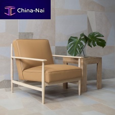 Contemporary armchair Gaialeatherwalnutash
