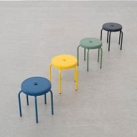 Contemporary stool Puntopolyurethanesteel baseround