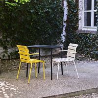 Contemporary garden chair outdoorwoodenmetal base