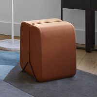 Contemporary pouf MOBIDEC fabricleatherrectangular