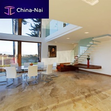 Travertine natural stone slab MODULOfor floorinteriorpolished