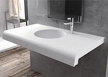 Hand basin with post Y01roundSolid Surface