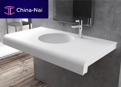 Hand basin with post Y01roundSolid Surface