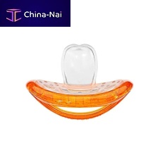 Flat nipple baby soother orange