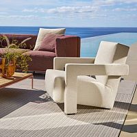 Contemporary armchair Utrechtfabricwoodenmetal