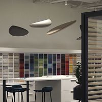 Acoustic wall panel DELTAfor ceilingfabricgeometric
