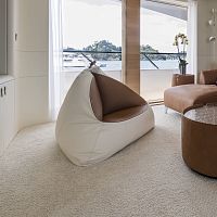 Contemporary bean bag DS-9090leathergrayblue