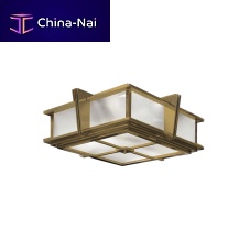 Art Deco ceiling light L002 - SKY IIsquareglassbrass