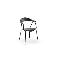Contemporary chair PIUNindoorwoodenmetal base