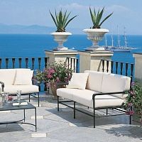 Contemporary sofa TOSCANAgardenacrylic fabricgray