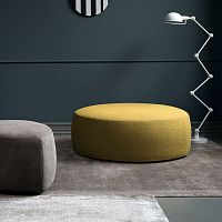 Contemporary pouf Sumofabricleatherround