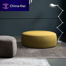 Contemporary pouf Sumofabricleatherround