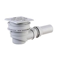 Stainless steel floor drain for showergratedwith horizontal outlet