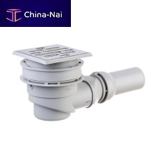 Stainless steel floor drain for showergratedwith horizontal outlet
