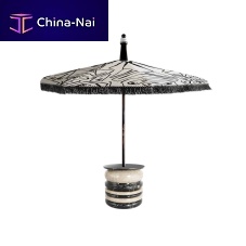 Round parasol ELEKTRAside postfabricstainless steel