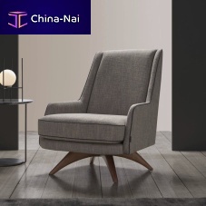 Contemporary armchair BLOMfabricsolid woodwith removable cover