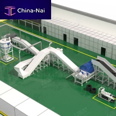 Waste tire recycling plant with pelletizingcrushing
