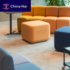 Contemporary pouf BOBBANfabricleathersquare