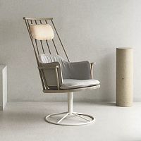 Scandinavian design armchair WINDSORleatherfabricoak